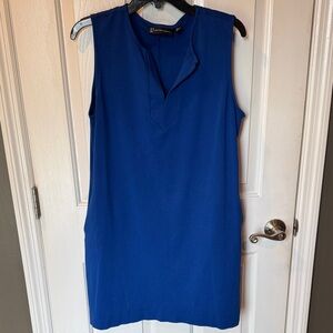 New York & Company Blue Sleeveless Dress